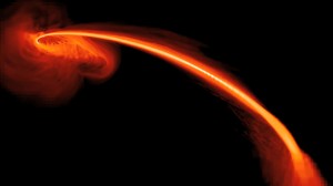 Photo C – Simulation of a black hole flare Credit: Image: NASA, S. Gezari (The Johns Hopkins University), and J. Guillochon (University of California, Santa Cruz)  